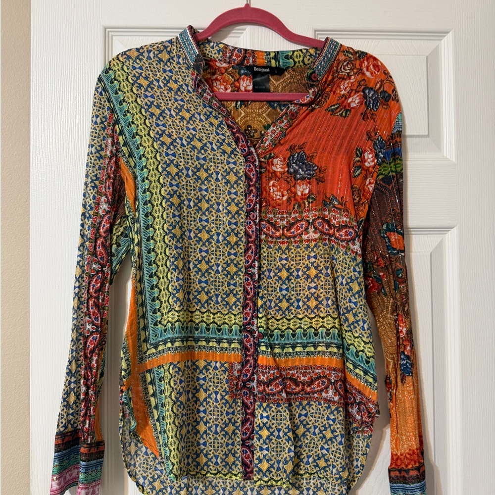Desigual Colorful Patchwork Blouse - image 2